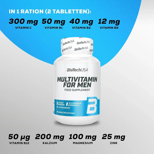 Biotech USA Multivitamin for Men - 60 Caps - Supplement-Support.com