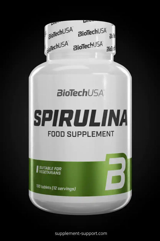 BioTechUSA Spirulina Nahrungsergänzung für Vegetarier, 100 Tabletten