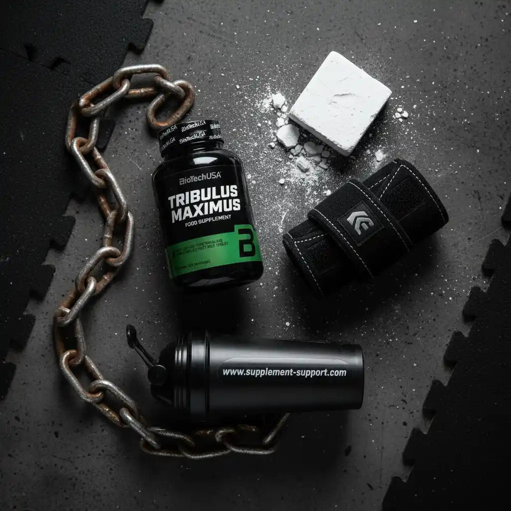 BioTechUSA Tribulus Maximus Nahrungsergänzung mit Shaker, Kette und Handgelenksstütze