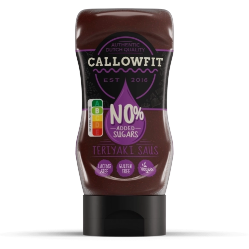 Callowfit Teriyaki Sauce, 0% added sugars, glutenfrei, vegan, ideal für Sportler und Fitness