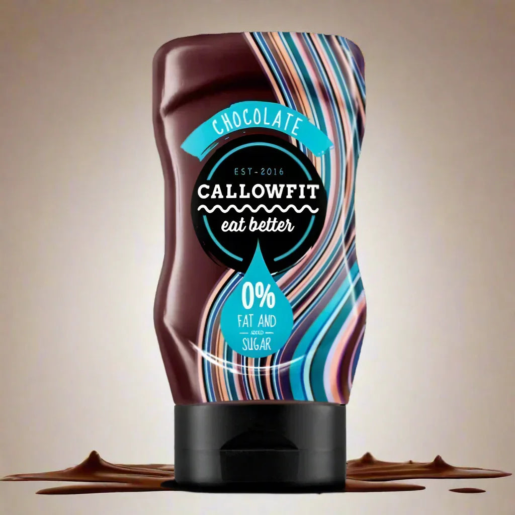 Schokoladen-Sauce von Callowfit, 0% Fett und Zucker, ideal für Sportler und Fitness-Enthusiasten