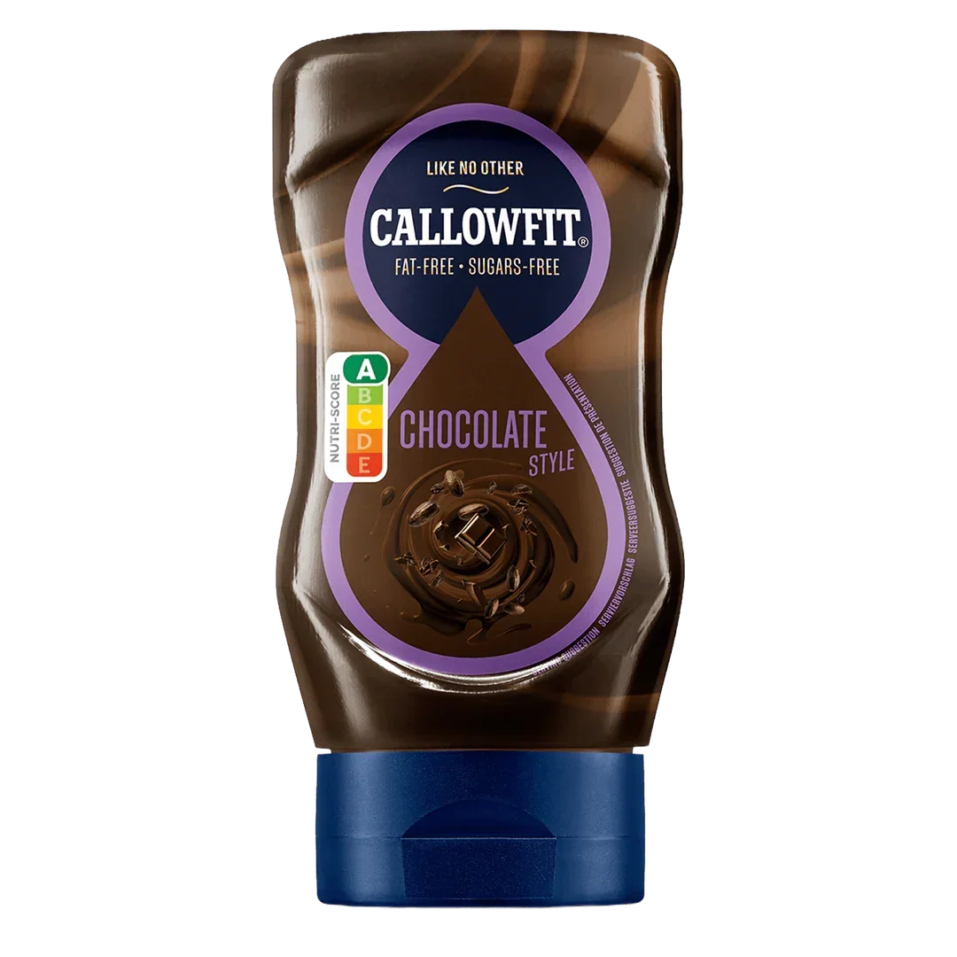 Callowfit Schokoladen-Protein-Drink, fettfrei und zuckerfrei, in einer Quetschflasche