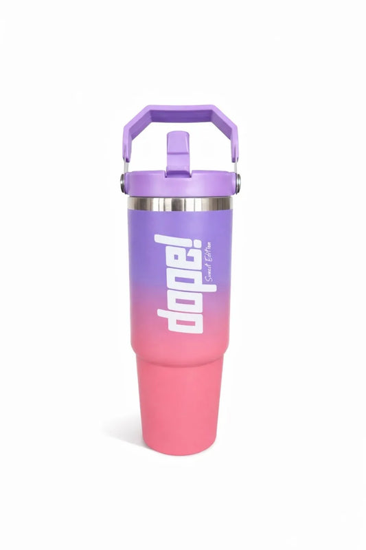Lila-rosa Dope! Sunset Edition Trinkflasche für Sport und Fitness