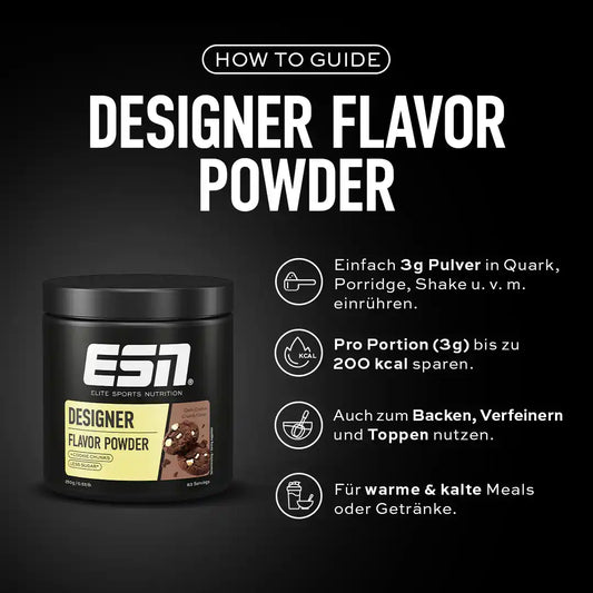 ESN Designer Flavor Powder für Shakes, Porridge & Backen – Geschmacksverstärker mit weniger Zucker