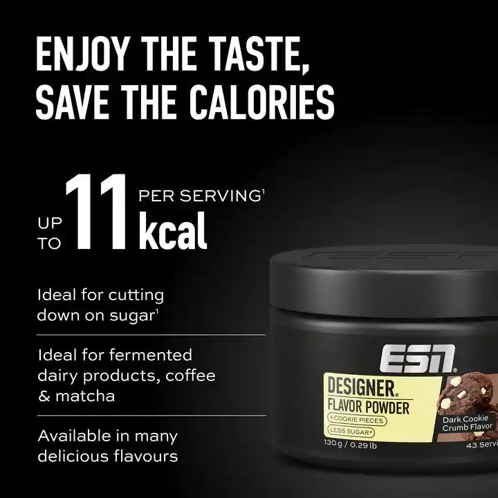 ESN Designer Flavor Powder mit Keksstücken, 11 kcal pro Portion, ideal für Sportler und Low-Sugar-Ernährung