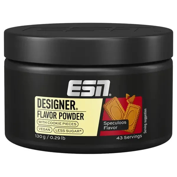 ESN Designer Flavor Powder mit Keksstücken, vegan, weniger Zucker, Speculoos-Geschmack, 130g