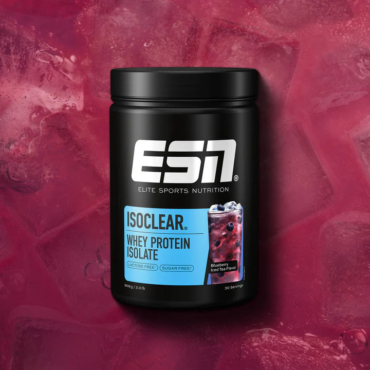 ESN Isoclear Whey Protein Isolate, blauer Beeren-Eistee-Geschmack, laktosefrei und zuckerfrei