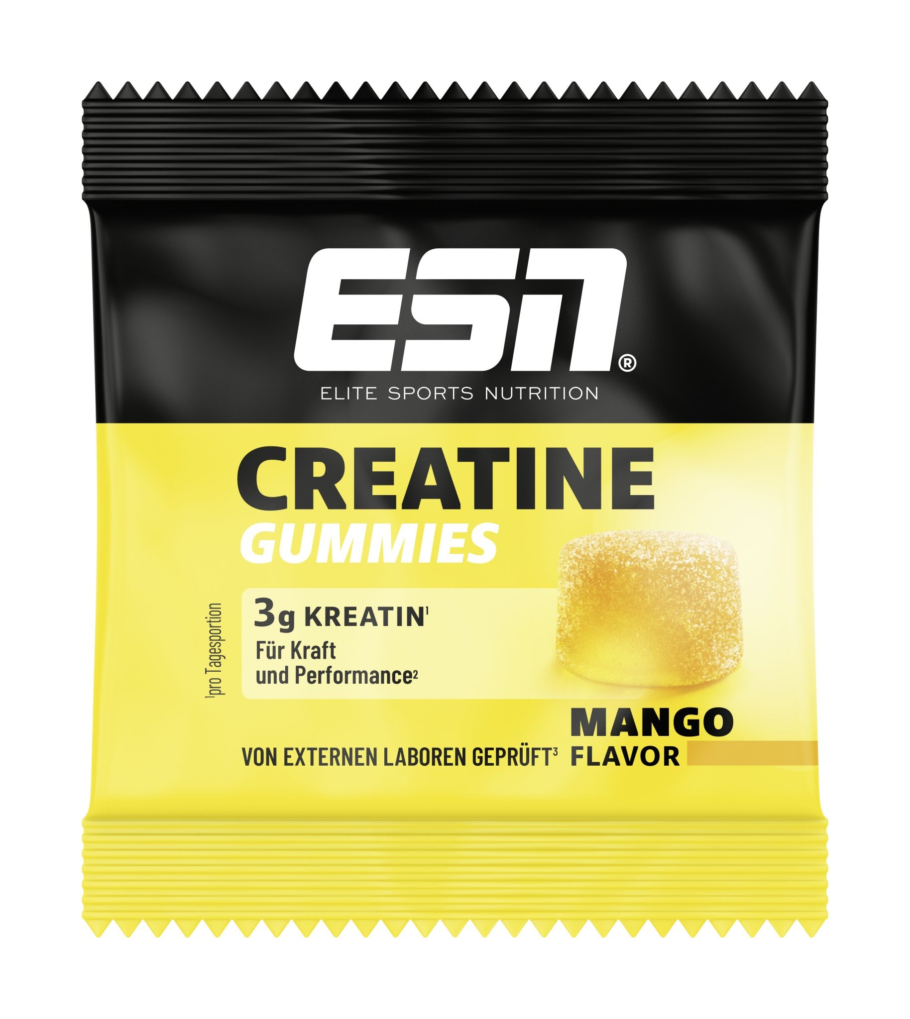 ESN Creatine Gummies Mango Geschmack, 3g Kreatin für Kraft & Performance, Sportnahrung