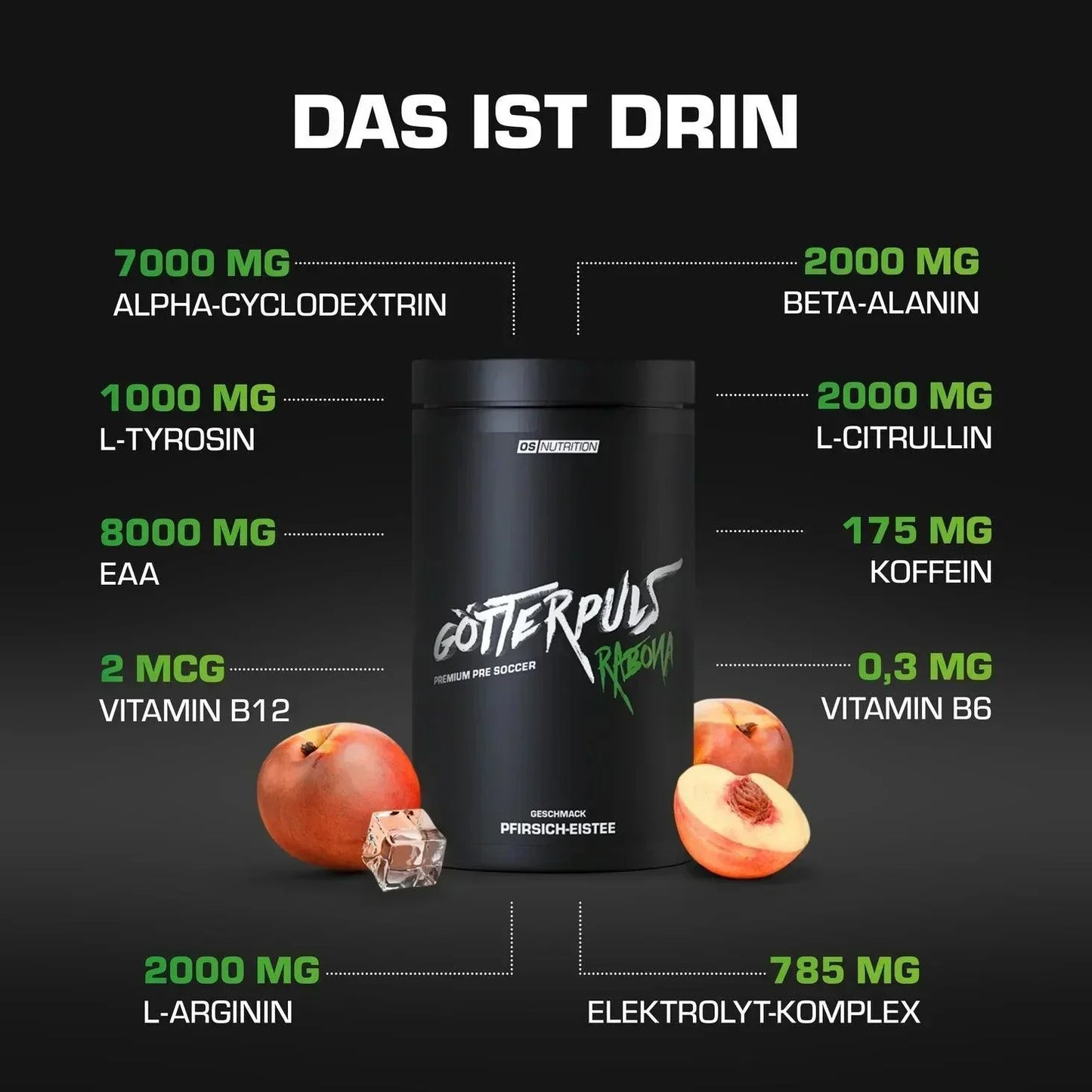 Götterpuls Rabona - Premium Pre Soccer 600g / Fußballer Booster - Supplement-Support.com