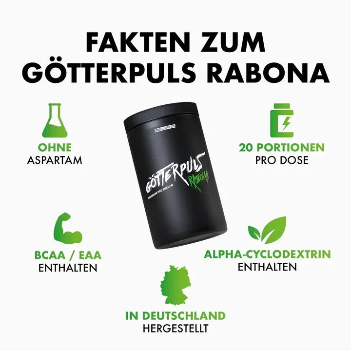 Götterpuls Rabona - Premium Pre Soccer 600g / Fußballer Booster - Supplement-Support.com