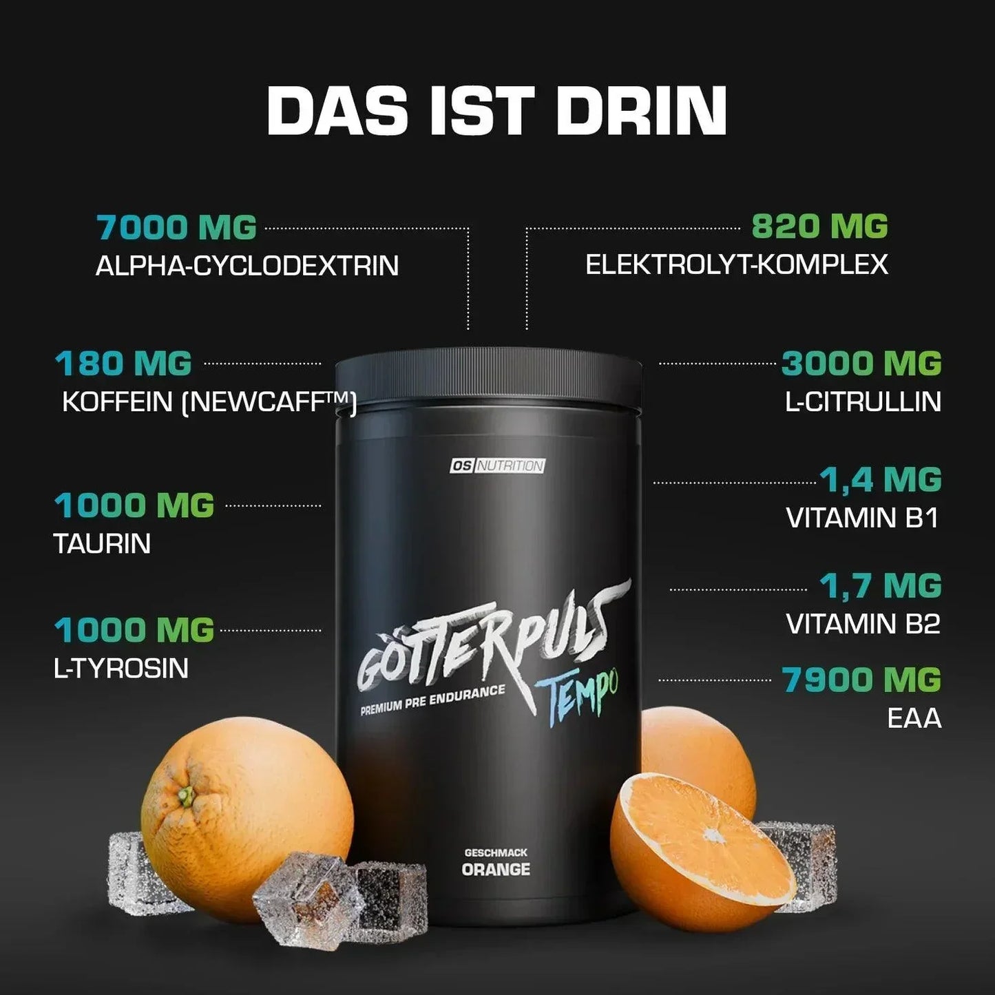 Götterpuls Tempo - Premium Pre Endurance 560g - Supplement-Support.com