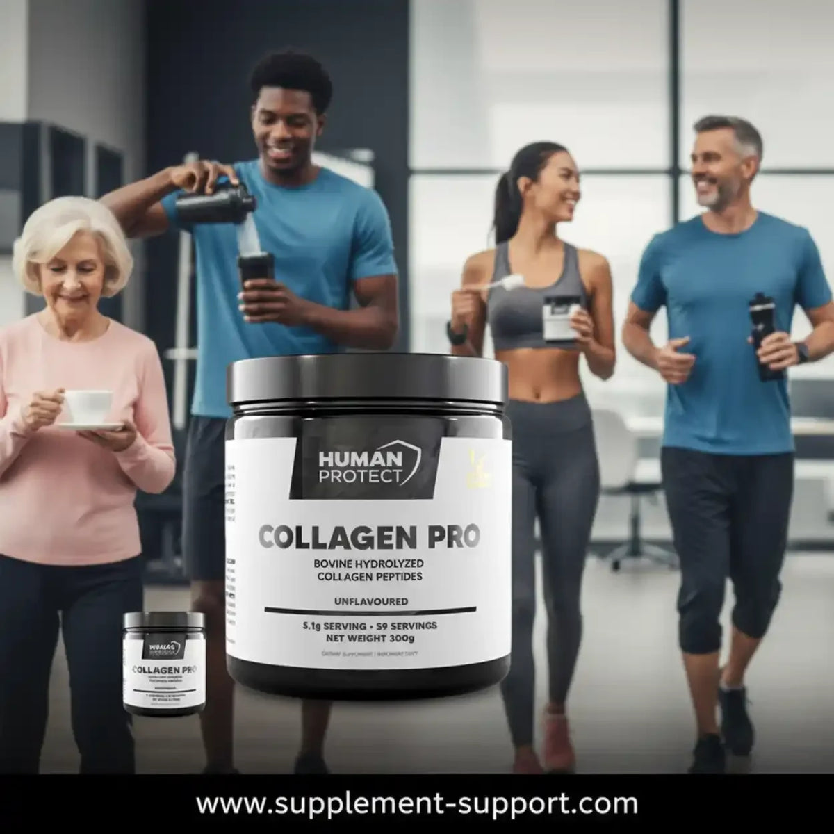 Human Protect Collagen Pro unflavored Kollagen-Peptide für Sportler und Fitness.