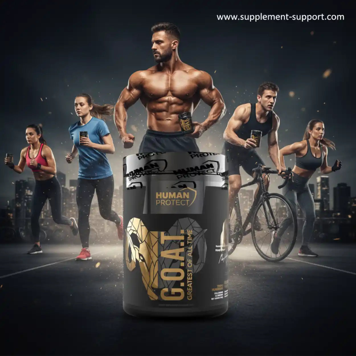 Human Protect G.O.A.T. Nahrungsergänzung für Sportler und Fitness-Enthusiasten.