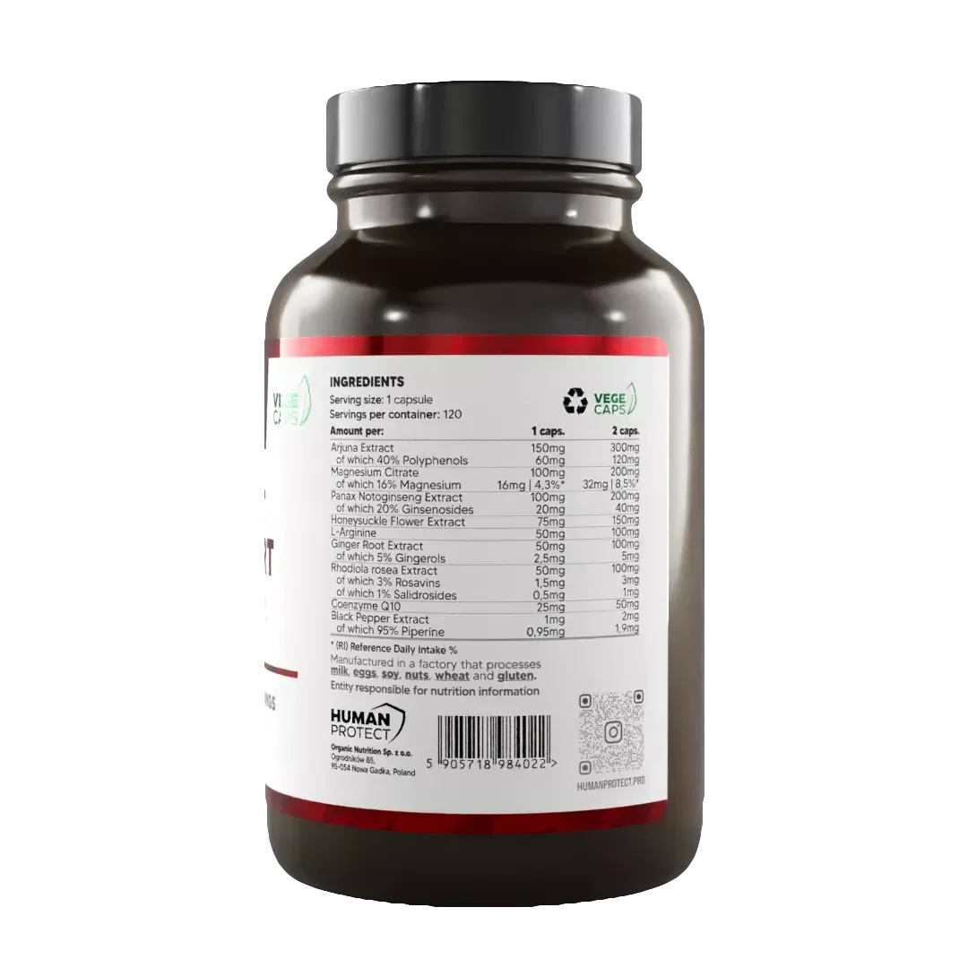 HUMAN PROTECT HEART SUPPORT – 120 VEGE CAPS. - Supplement-Support.com
