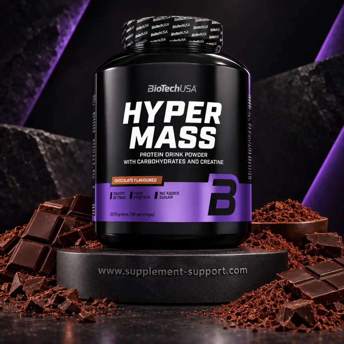 BioTech USA Hyper Mass Protein Drink Powder Schokolade mit Schokoladenstücken