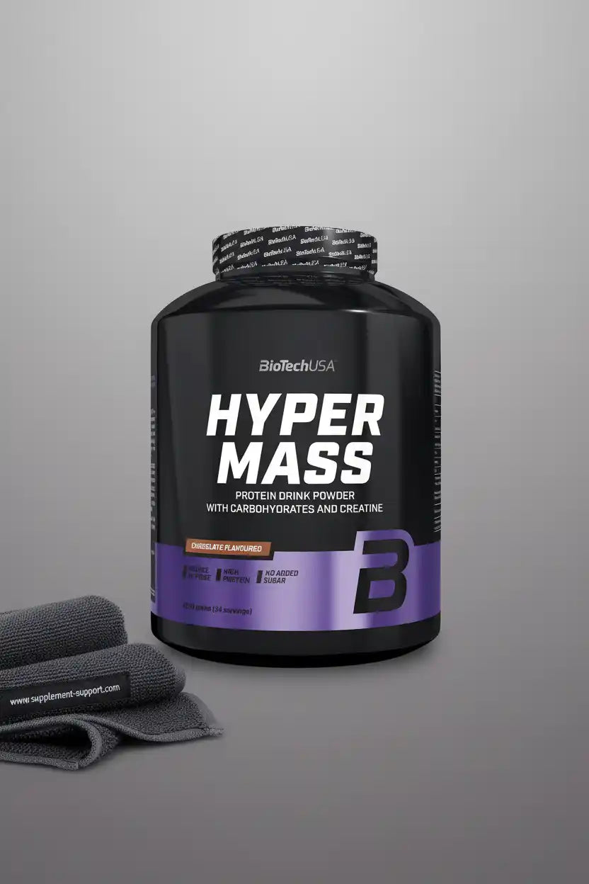 BioTechUSA Hyper Mass Protein Powder mit Kohlenhydraten & Kreatin, Schokoladen-Geschmack, ideal für Muskelaufbau