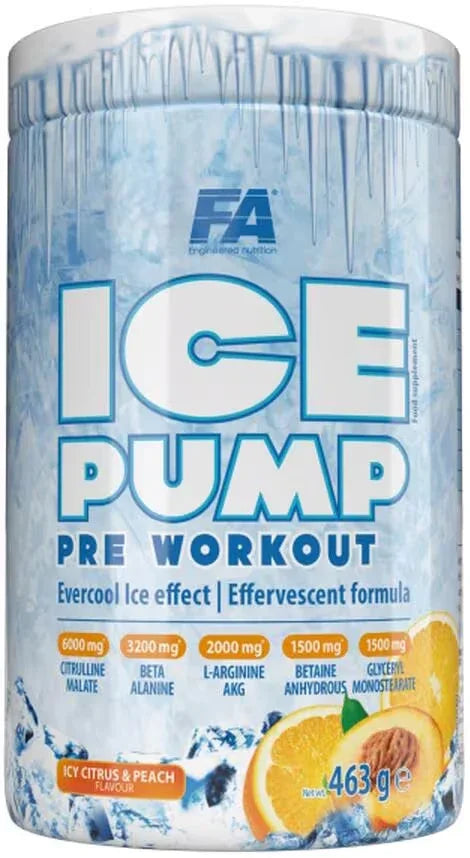 FA Ice Pump Pre-Workout Supplement Dose in Icy Citrus & Peach Geschmack
