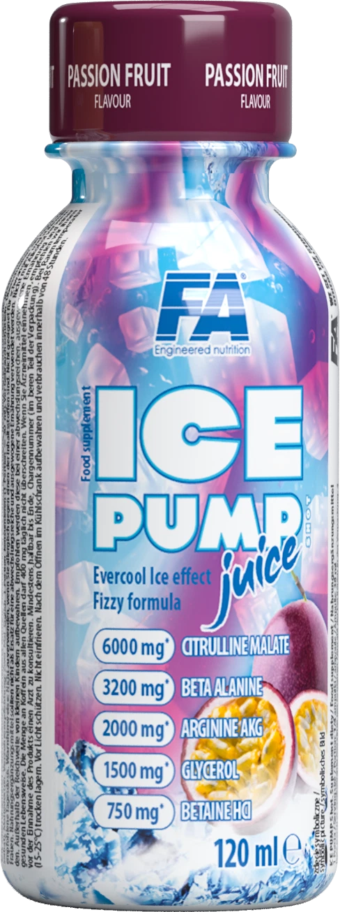 FA Ice Pump Juice Passionsfrucht, Nahrungsergänzung mit Citrullin, Beta Alanin, Arginin für Sportler