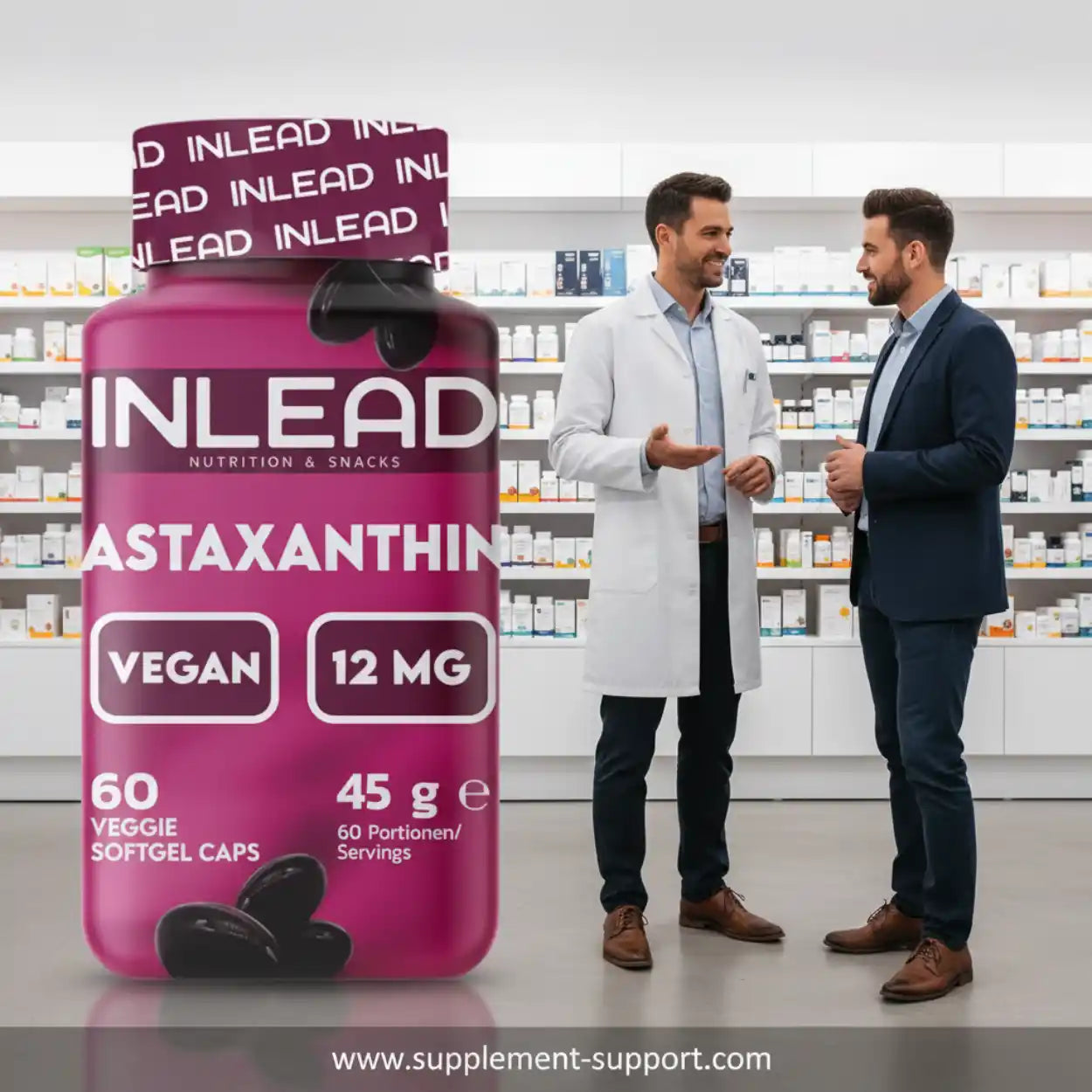 Astaxanthin 12mg Nahrungsergänzung, vegane Kapseln, 60 Stück, Apotheke, Beratung