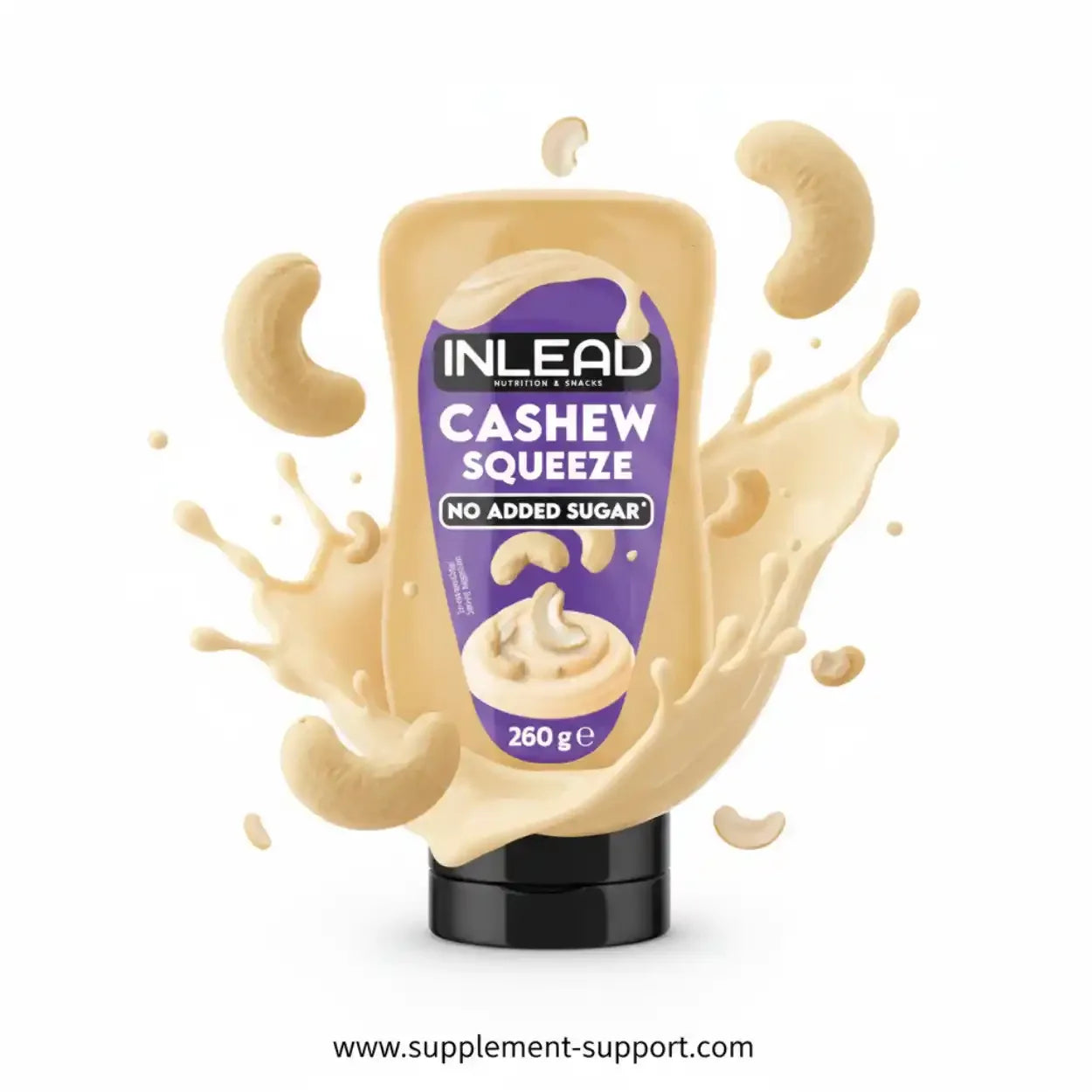 INLEAD Cashew Squeeze 260g, cremiger Cashewmus ohne Zuckerzusatz, Supplement-Support.com