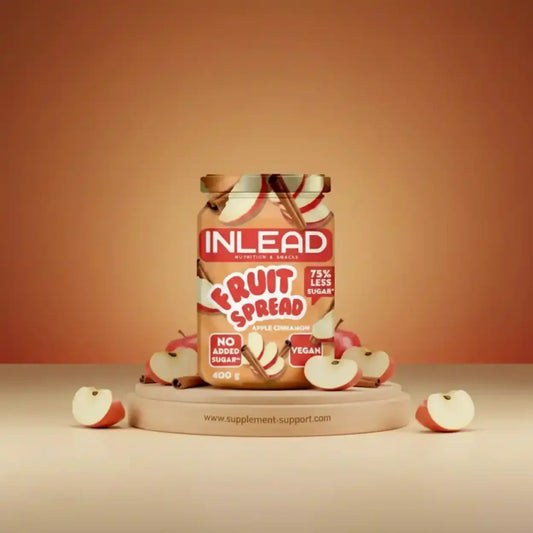 INLEAD Apfel-Zimt Fruchtaufstrich, vegan, 75% weniger Zucker, ideal für Sportler und Fitness