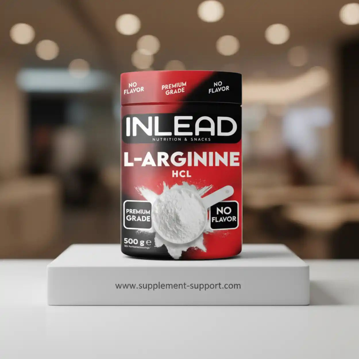 INLEAD L-Arginin HCL 500g Dose auf Display bei Supplement-Support.com, Sportnahrung Berlin