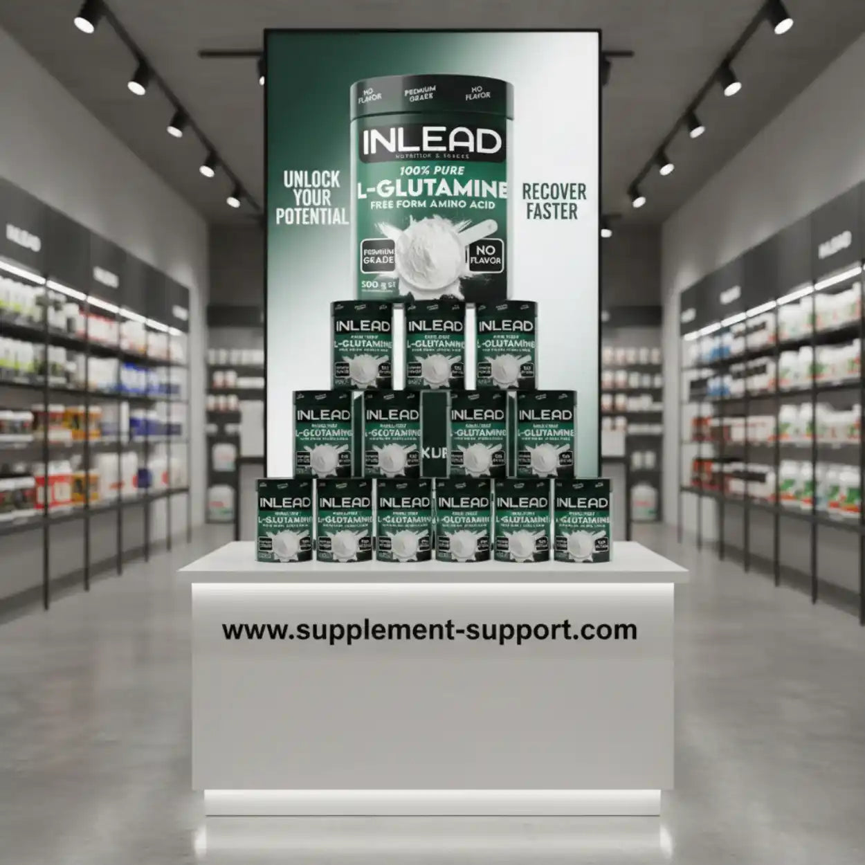 Inlead L-Glutamine 500g - Supplement-Support.com