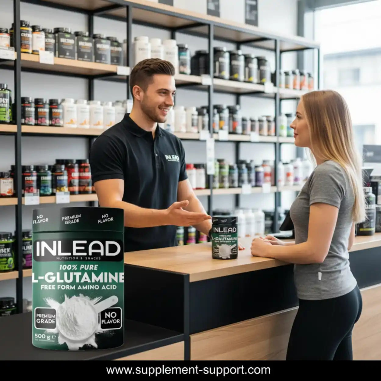 Inlead L-Glutamine 500g - Supplement-Support.com
