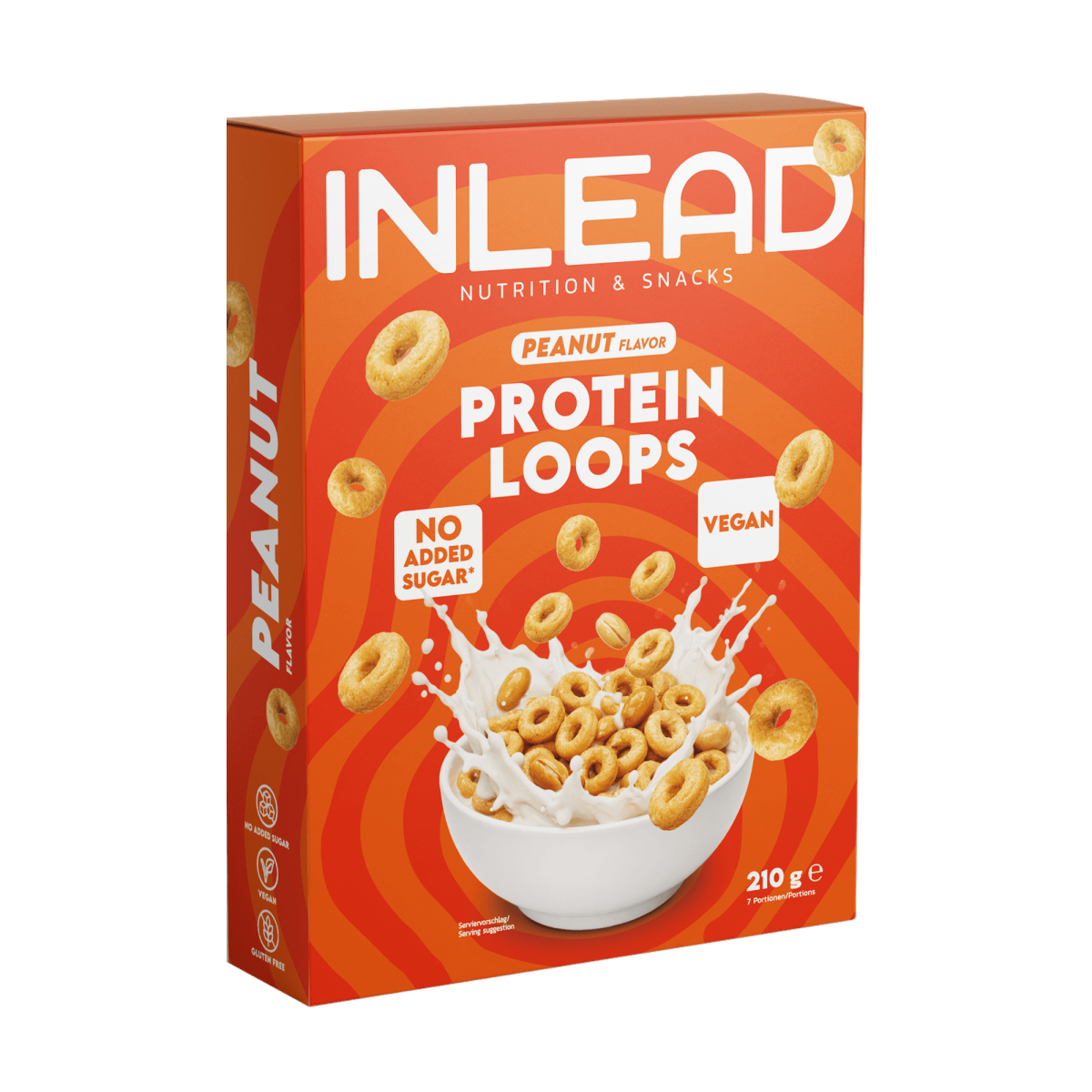 INLEAD Protein Loops Erdnussgeschmack, vegan, ohne zugesetzten Zucker, Nahrungsergänzung für Sportler