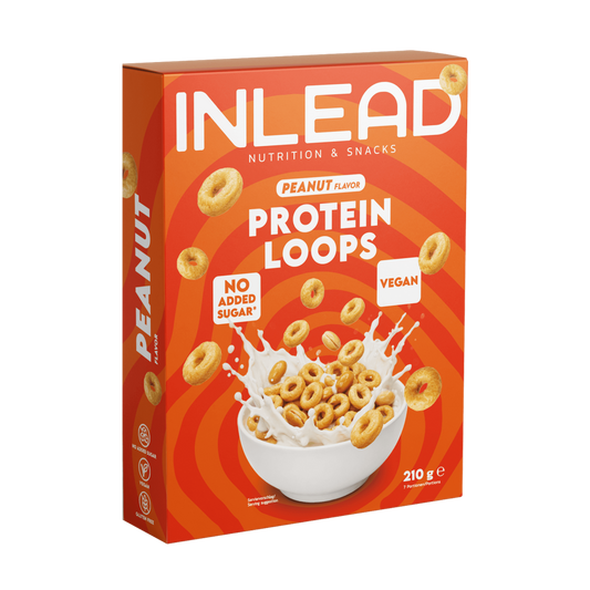 INLEAD Protein Loops Erdnussgeschmack, vegan, ohne zugesetzten Zucker, Nahrungsergänzung für Sportler