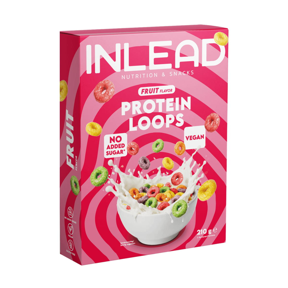 INLEAD Protein Loops Fruchtgeschmack, vegan, ohne zugesetzten Zucker, 210g