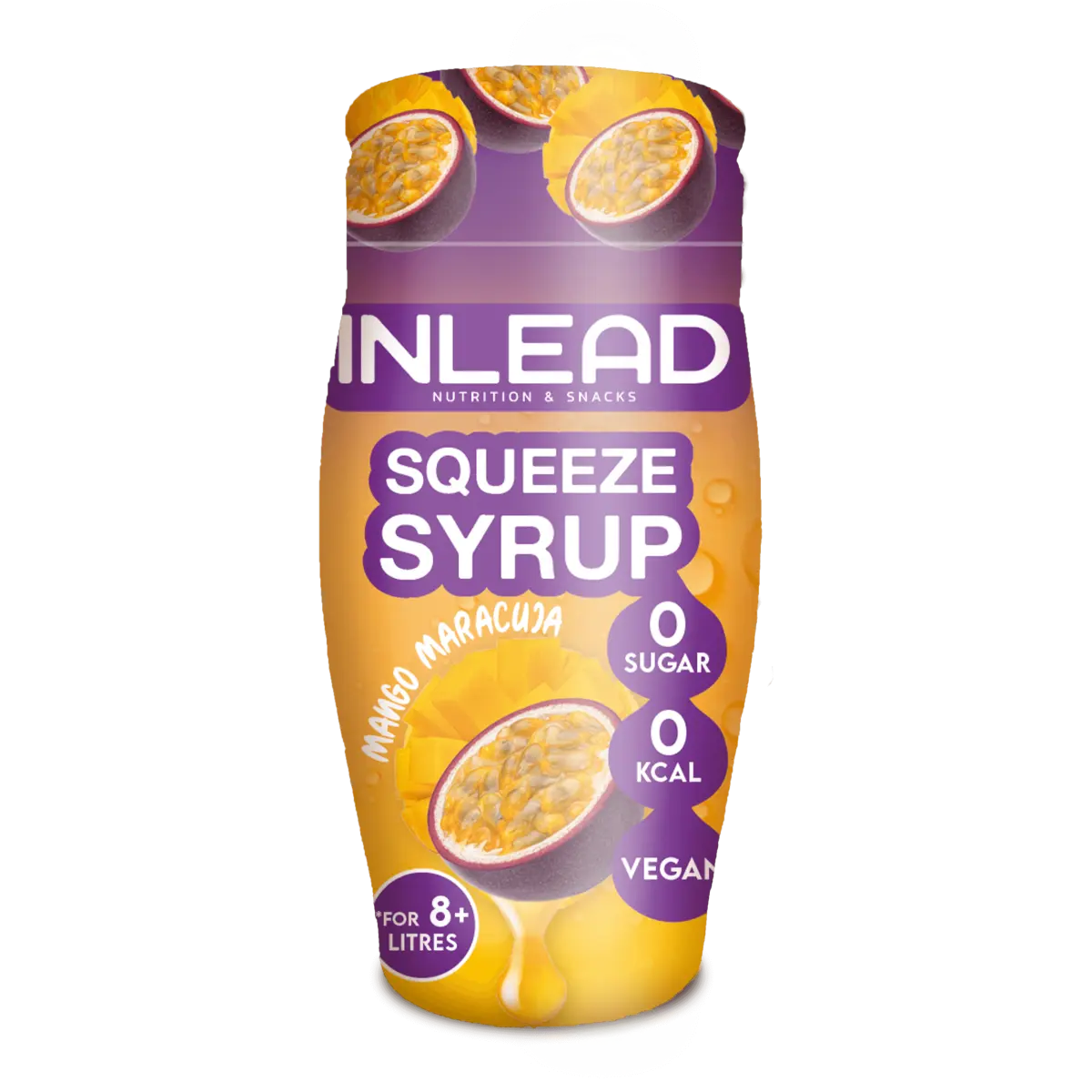 INLEAD Squeeze Syrup Mango Maracuja, zuckerfrei, 0 kcal, vegan – ideal für Sportler & Fitness