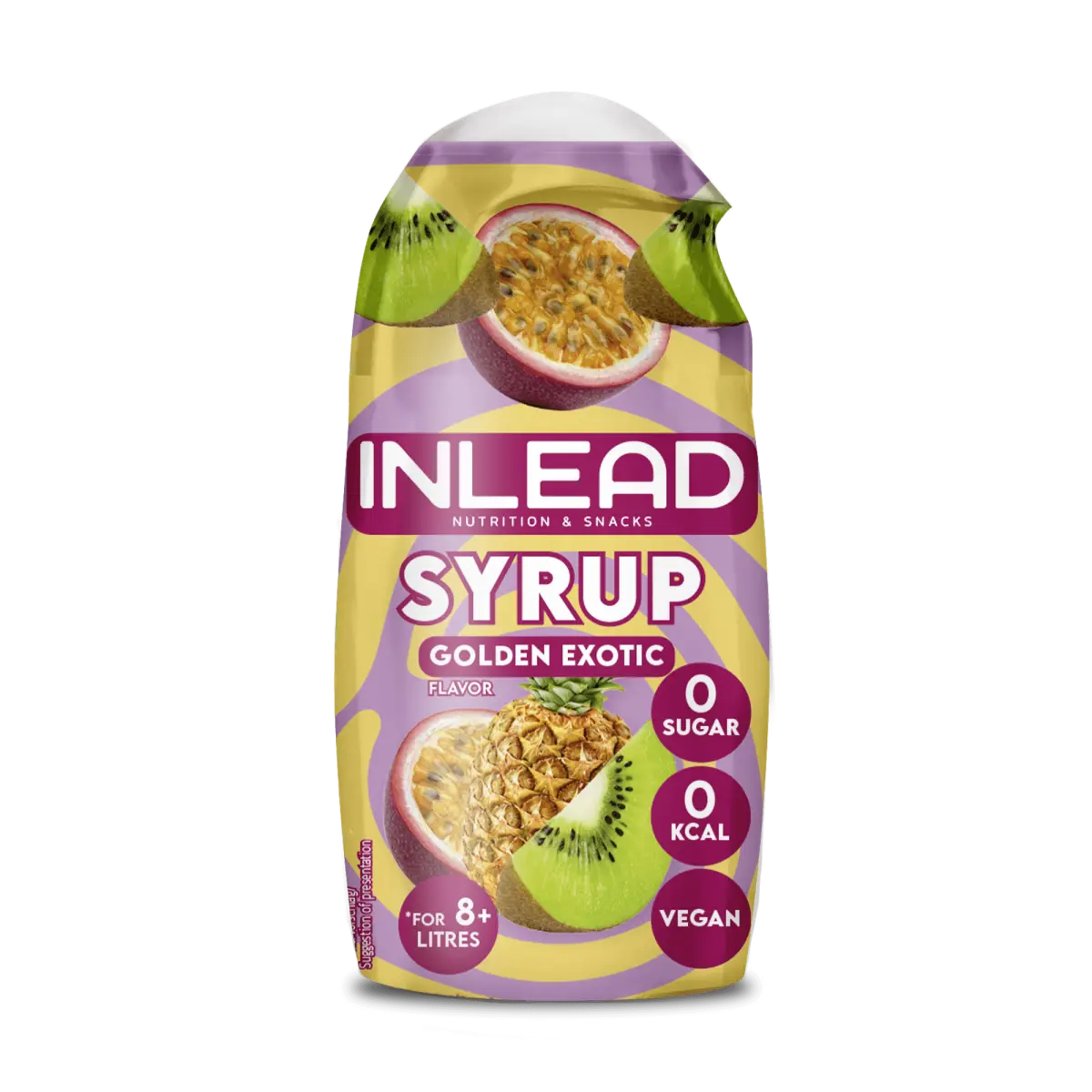 Inlead Syrup Golden Exotic, zuckerfreier Sirup mit Kiwi und Passionsfrucht, vegan