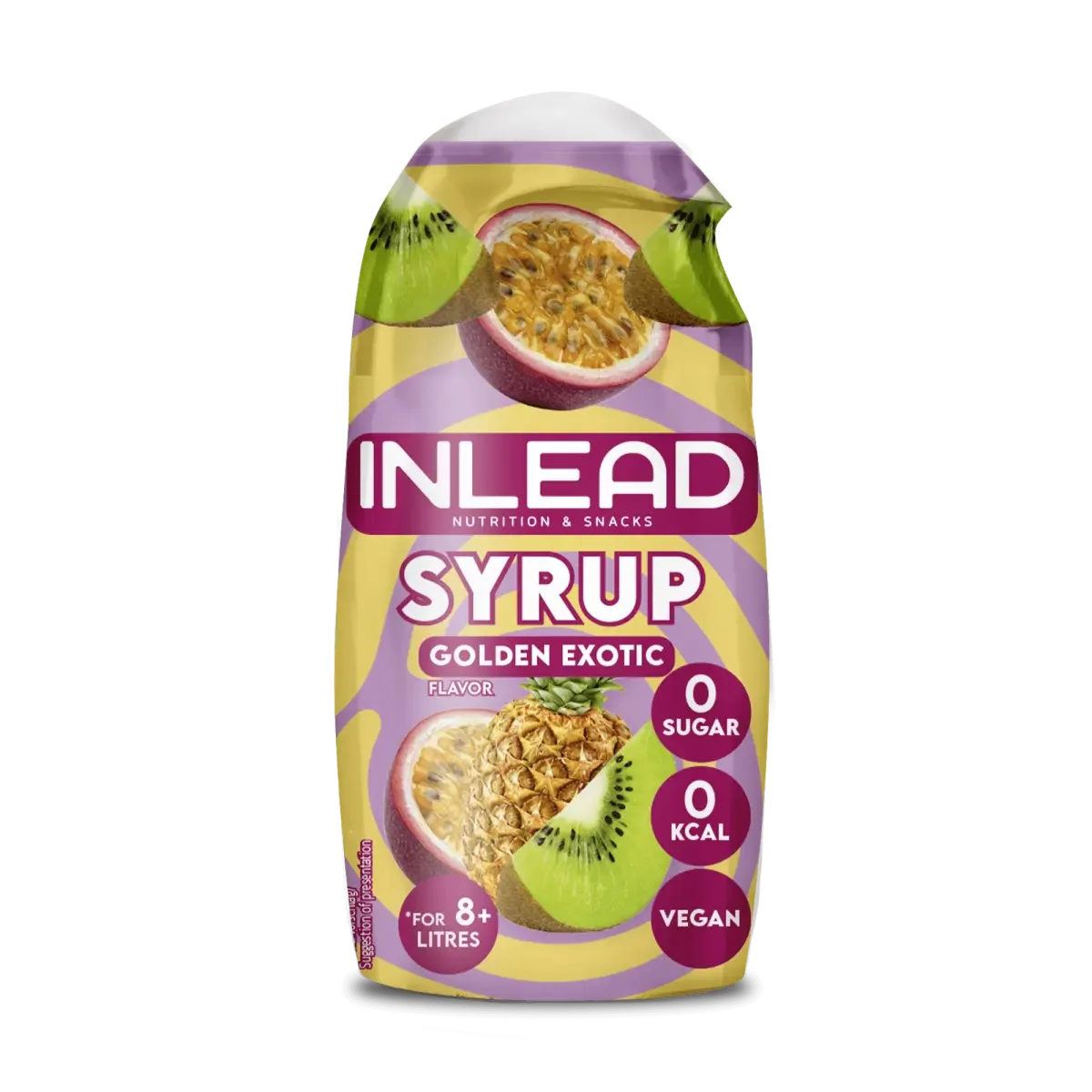 Inlead Syrup Golden Exotic, zuckerfreier Sirup mit Kiwi und Passionsfrucht, vegan