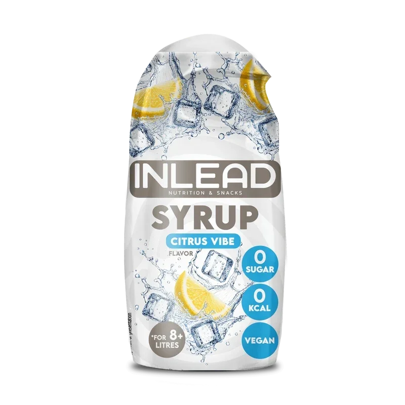 Inlead Nutrition Squeeze Syrup in der Geschmacksrichtung Citrus Vibe, zuckerfrei und vegan.