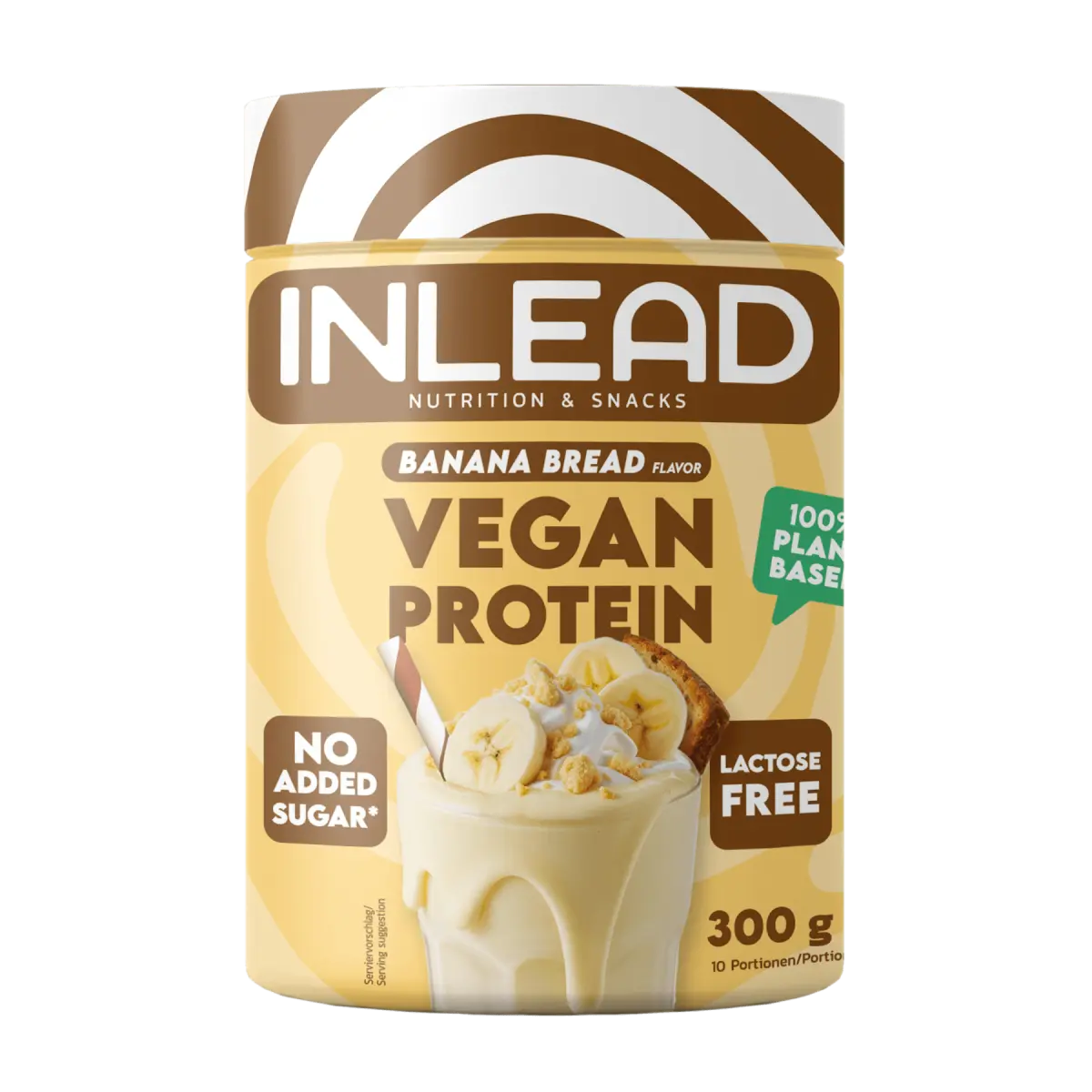 Inlead Vegan Protein Pulver in der Geschmacksrichtung Banana Bread, 300g Packung