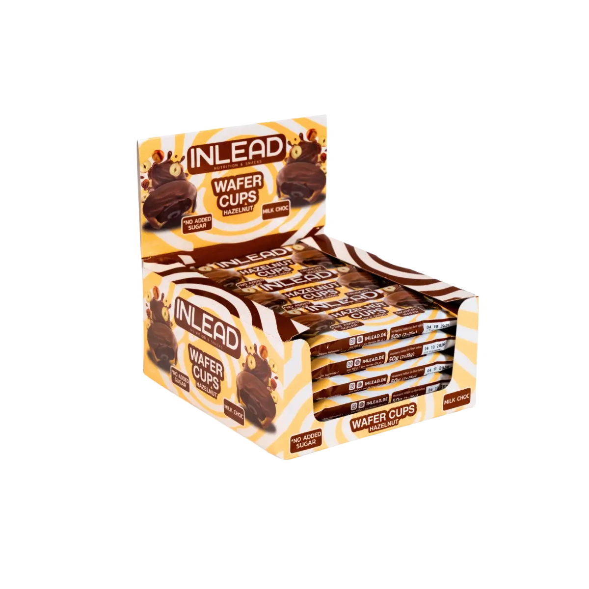Gaufrettes Inlead 15 x 50 g, chocolat noir végétalien à la pistache