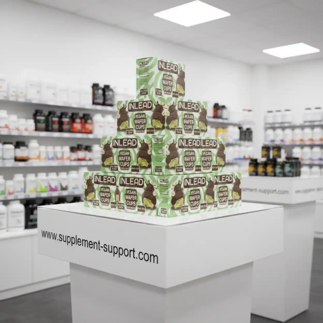 Inlead Wafer Cups 15x50 g Vegan Pistachio Dark Choc - Supplement-Support.com