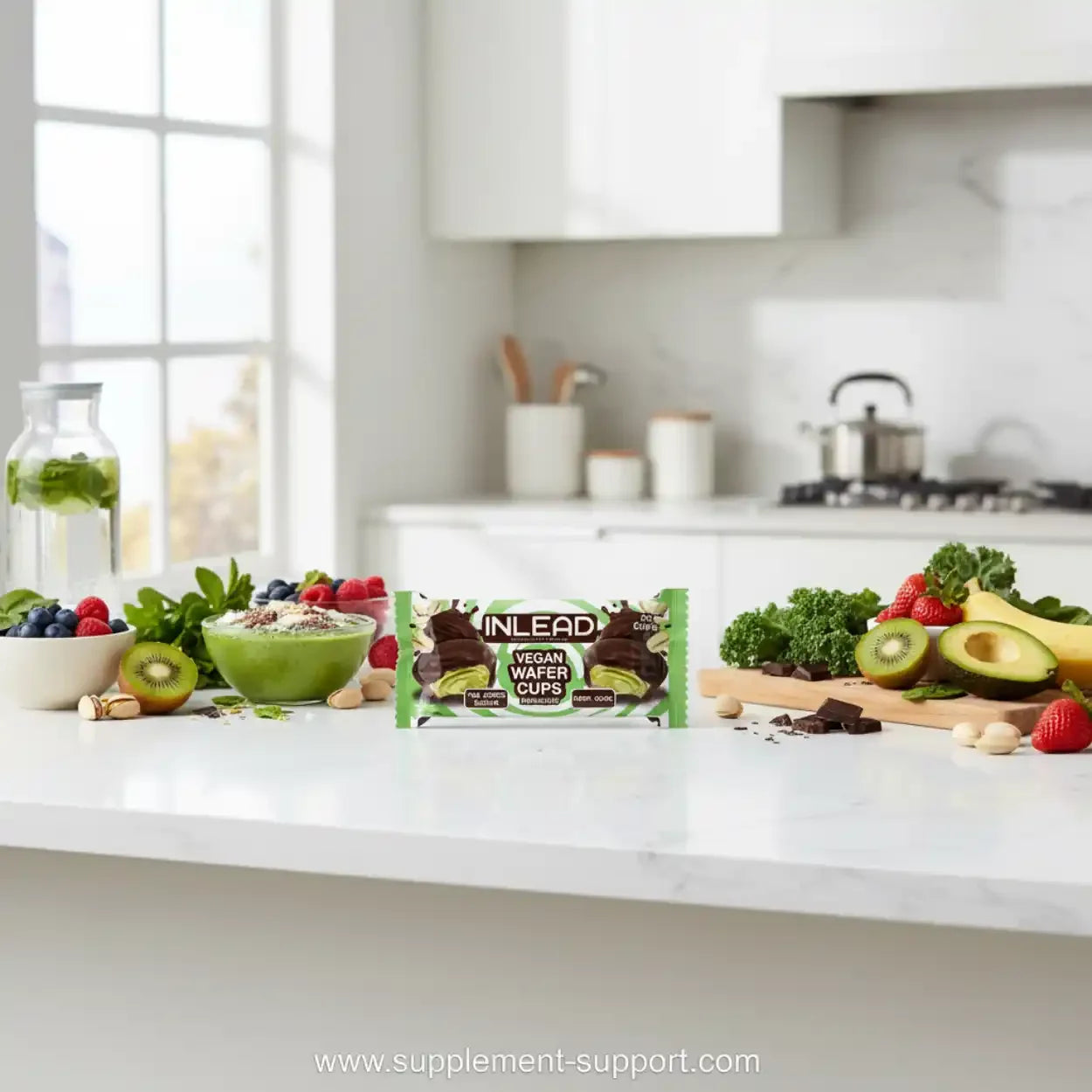 Inlead Wafer Cups 50 g Vegan Pistachio Dark Choc - Supplement-Support.com