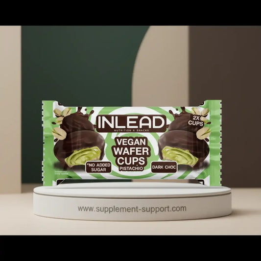 Inlead Wafer Cups 50 g Vegan Pistachio Dark Choc - Supplement-Support.com