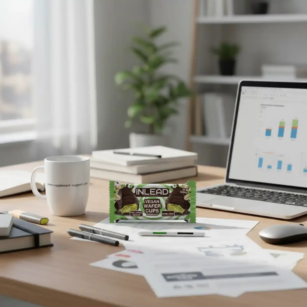 Inlead Wafer Cups 50 g Vegan Pistachio Dark Choc - Supplement-Support.com