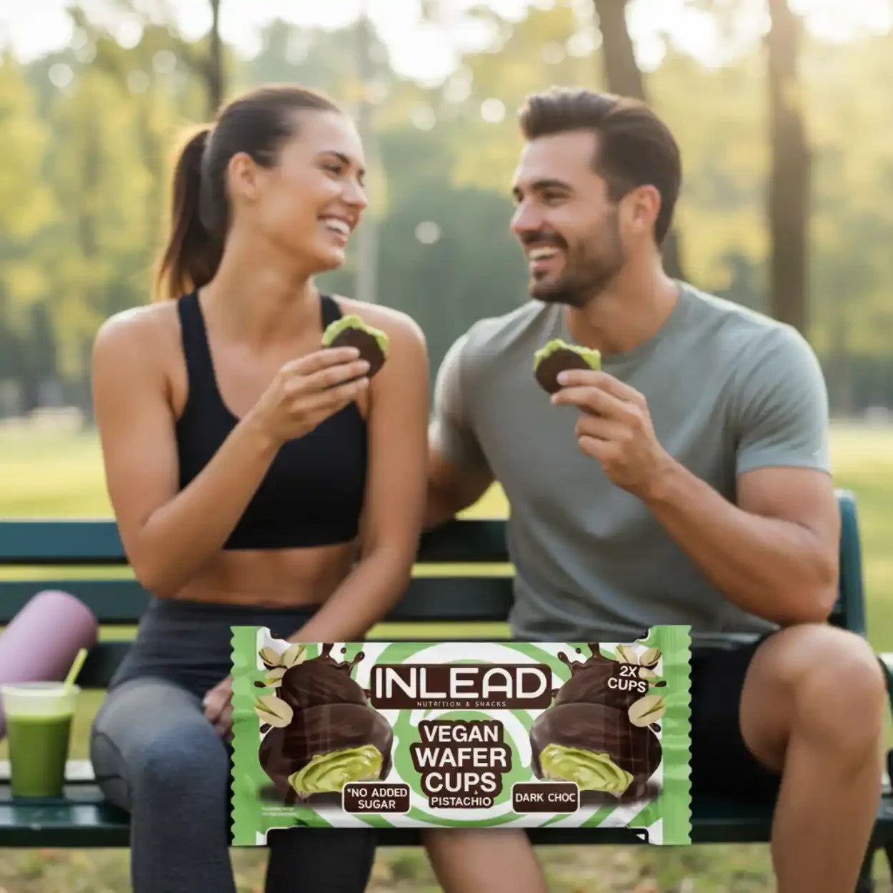 Inlead Wafer Cups 50 g Vegan Pistachio Dark Choc - Supplement-Support.com
