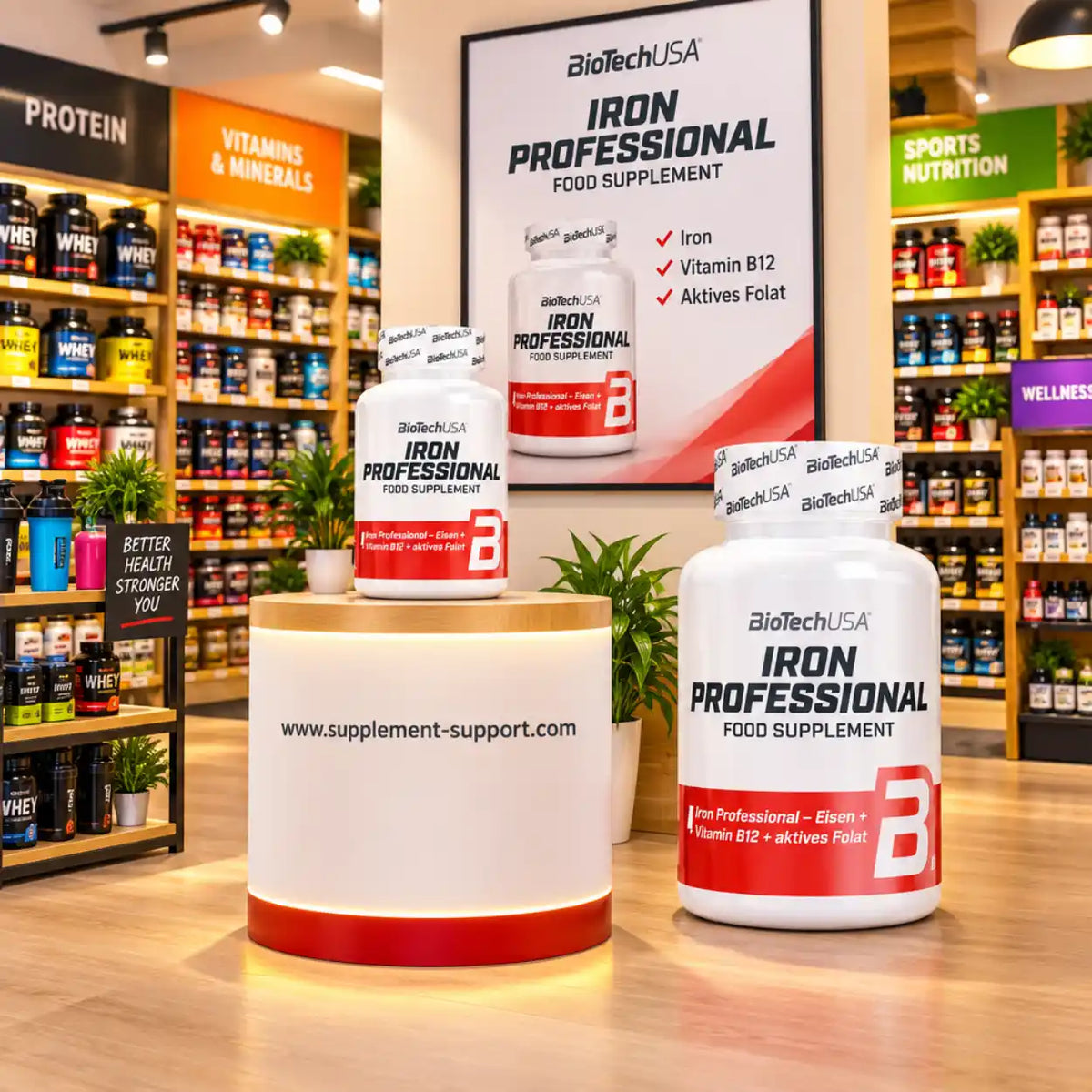 BioTech USA Iron Professional Nahrungsergänzungsmittel in einem Supplement-Shop