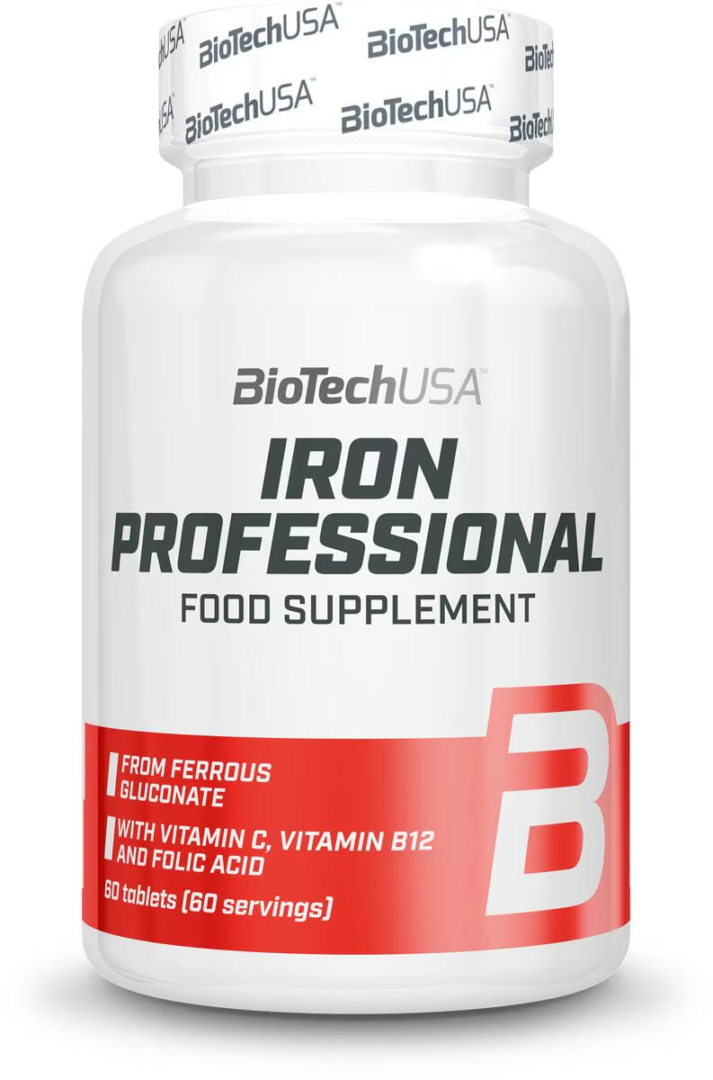 BioTechUSA Iron Professional Nahrungsergänzung mit Vitamin C, B12 und Folsäure