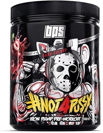 BPS #NOT4PUSSY Iron Pump Pre-Workout in Dark Cherry Geschmack, 400g Dose für Fitness und Sport
