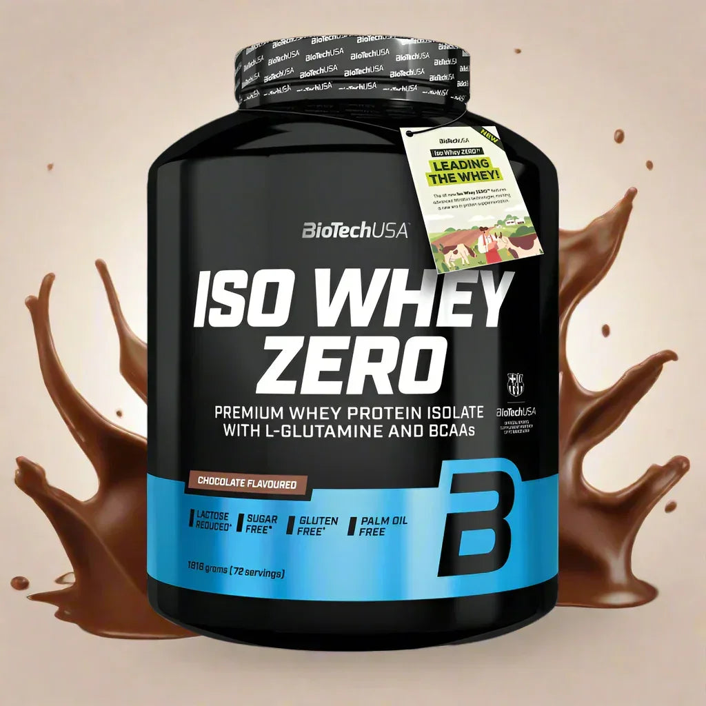 BioTechUSA Iso Whey Zero Molkenprotein Isolat in Schokolade, 1,818g Dose