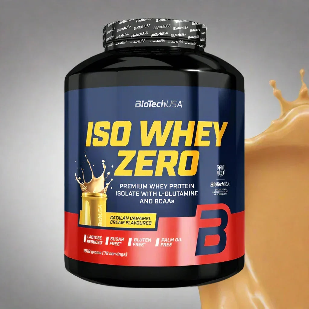 ISO Whey Zero Proteinpulver von BioTechUSA, karamellcremig, laktose- und zuckerfrei