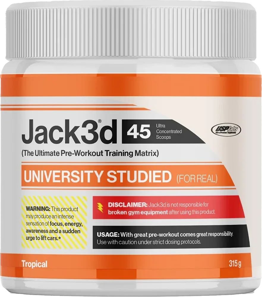 Jack3d 45 Pre-Workout Training Matrix, tropisch, 315g, für Fitness und Sport