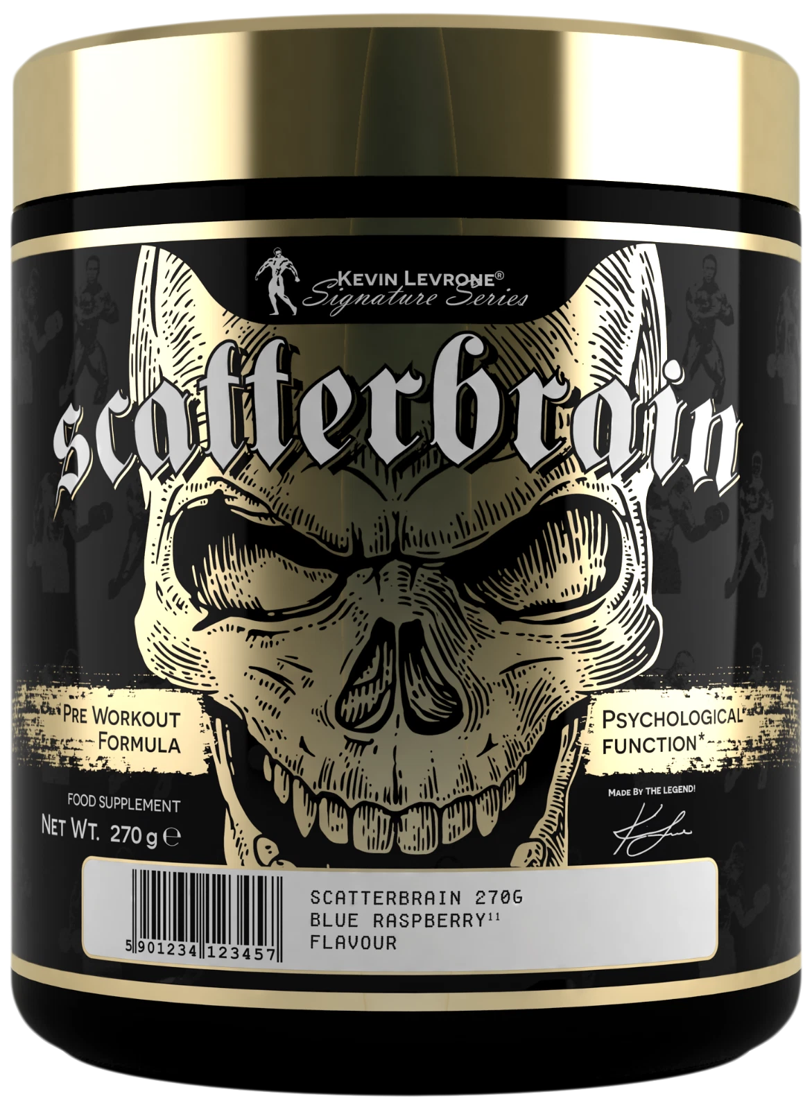 Scatterbrain Pre Workout Formula, 270g, Blue Raspberry, Kevin Levrone Signature Series, Nahrungsergänzung für Sportler