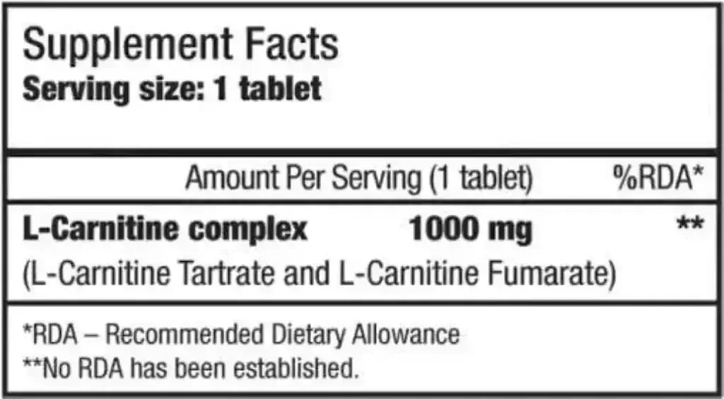 L-Carnitin Tabletten 1000mg 2x60Stück - Supplement-Support.com